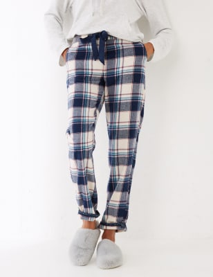 cuffed check pyjama bottoms