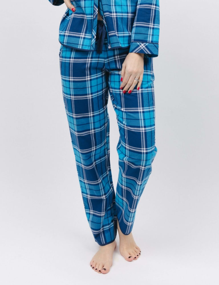 Pure Cotton Checked Pyjama Bottoms