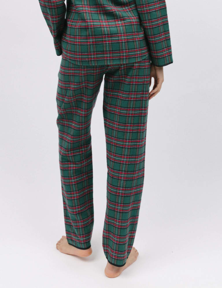 Pure Cotton Checked Pyjama Bottoms Cyberjammies M S