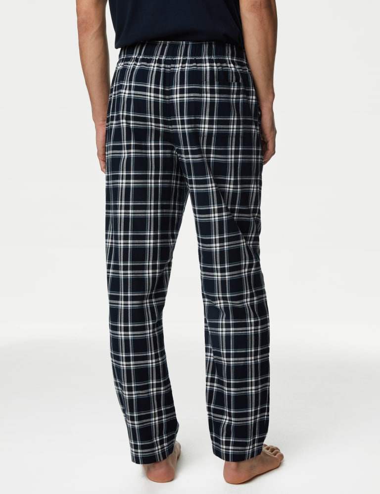 Pure Cotton Checked Pyjama Bottoms M S Collection M S