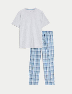 Pure Cotton Checked Pyjama Set Image 2 of 6