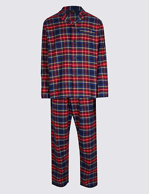 Pure Cotton Checked Pyjama Set Image 2 of 6