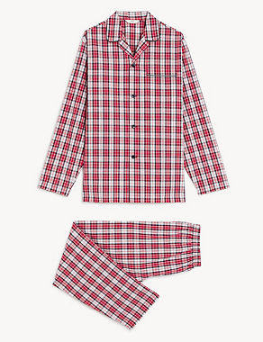 Pure Cotton Checked Pyjama Set Image 2 of 5
