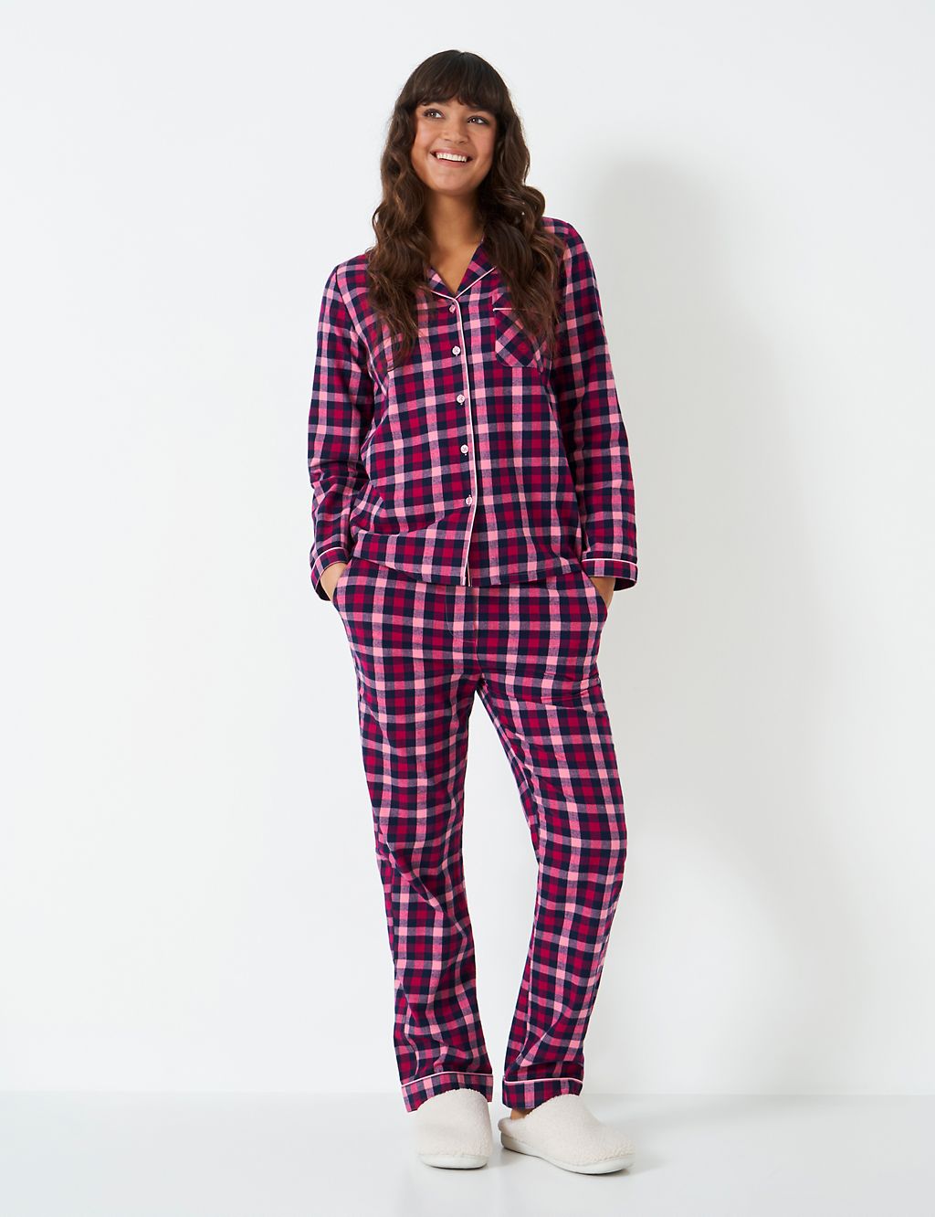 Pure Cotton Checked Pyjama Set | Crew Clothing | M&S