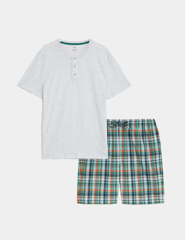 Pure Cotton Checked Pyjama Set 2 of 6