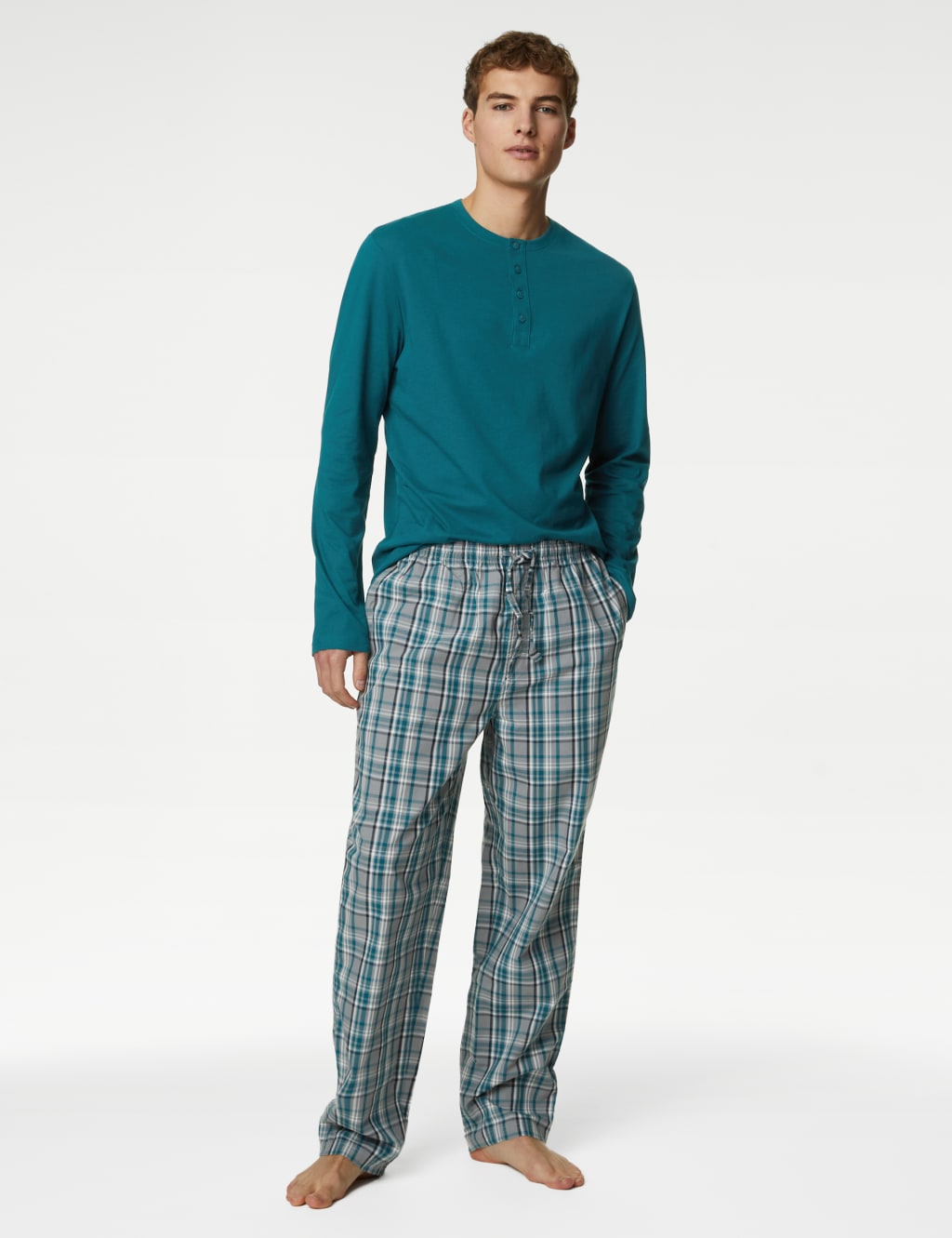 Pure Cotton Checked Pyjama Set M S Collection M S