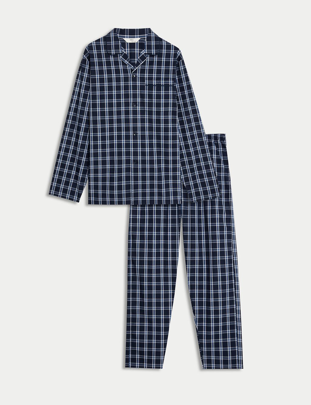 Pure Cotton Checked Pyjama Set 1 of 6