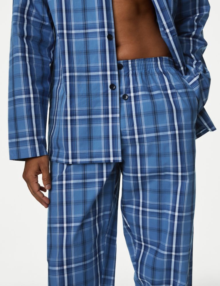Pure Cotton Checked Pyjama Set 4 of 6