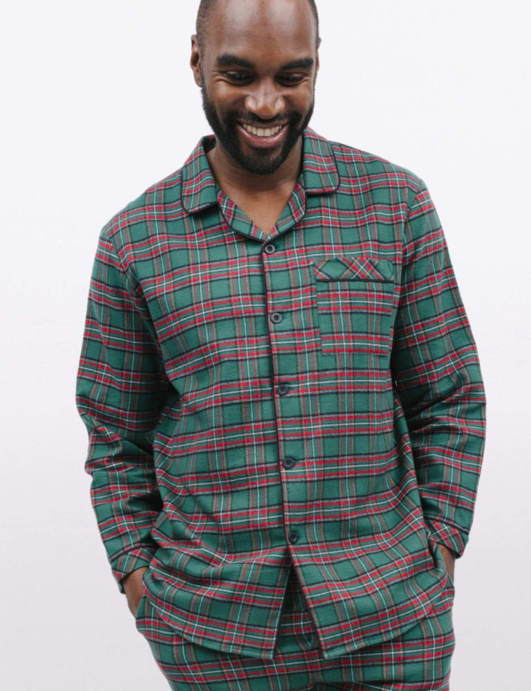 Pure Cotton Checked Pyjama Top Cyberjammies M S
