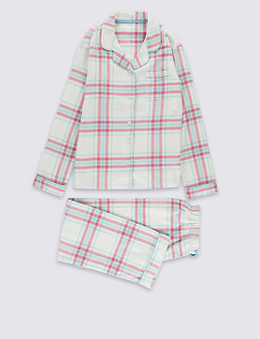 Pure Cotton Checked Pyjamas (1-16 Years) Image 2 of 5