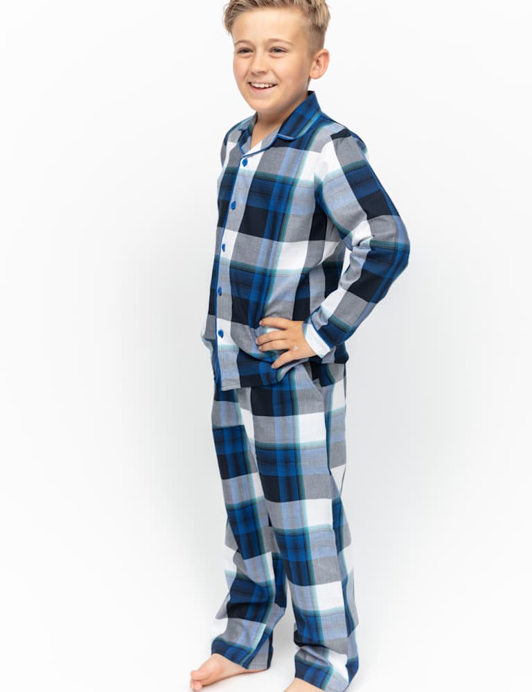 Pure Cotton Checked Pyjamas (211 Yrs) Cyberjammies M&S