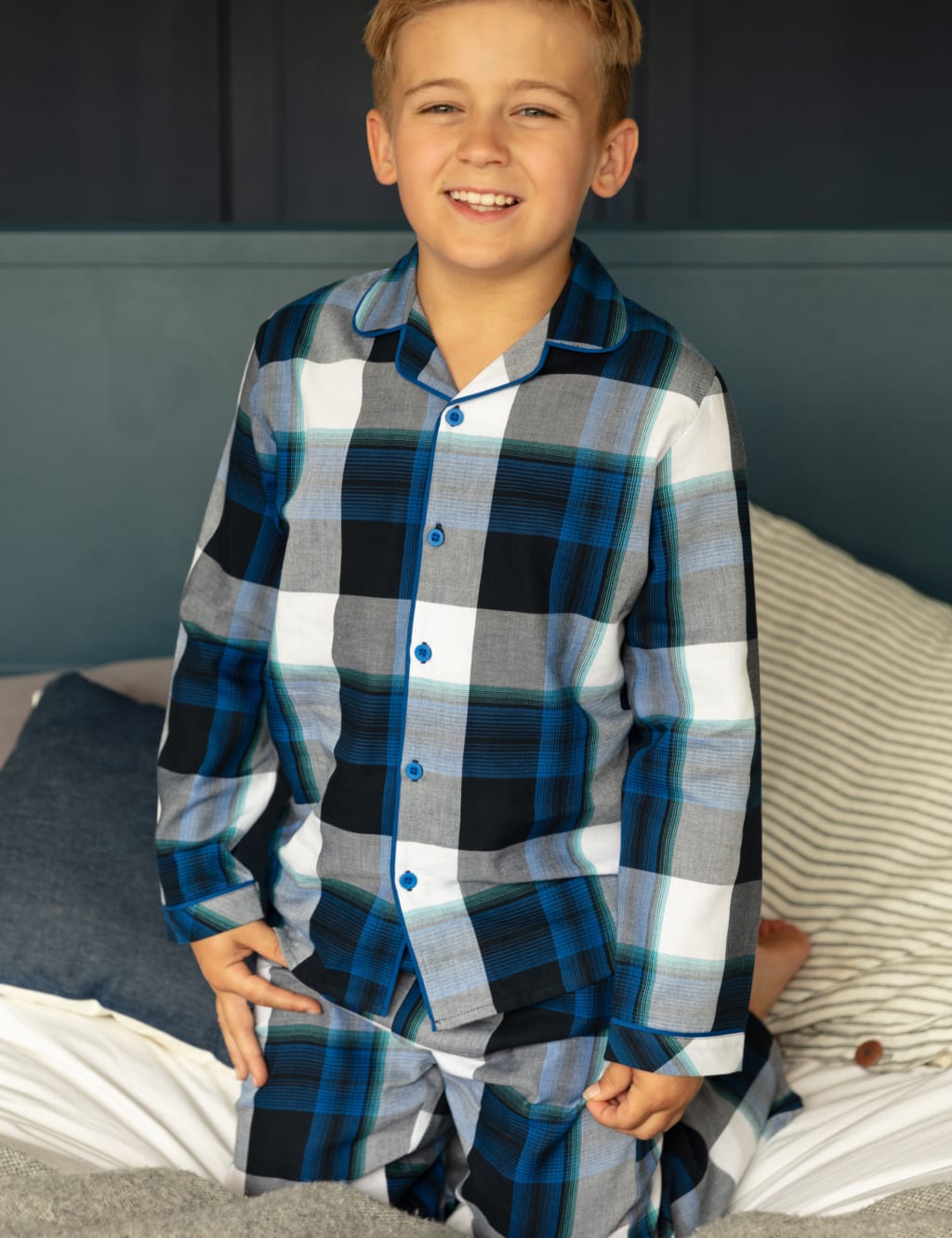 Pure Cotton Checked Pyjamas (211 Yrs) Cyberjammies M&S
