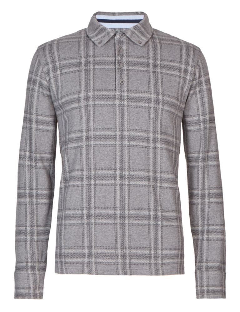 Pure Cotton Checked Rugby Top 2 of 6