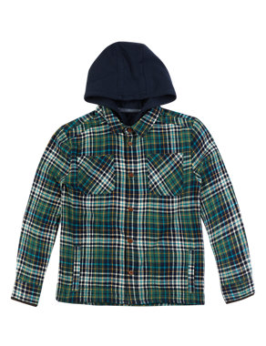 Pure Cotton Checked Shacket (5-14 Years) Image 2 of 5