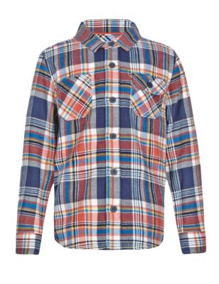 Pure Cotton Checked Shirt (1-7 Years) Image 2 of 3