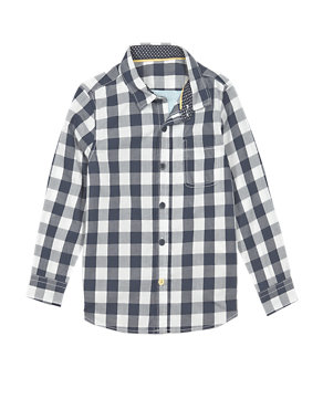 Pure Cotton Checked Shirt (1-7 Years) Image 2 of 4