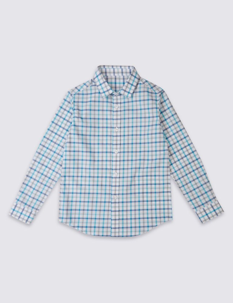 Pure Cotton Checked Shirt (3-14 Years) 2 of 6