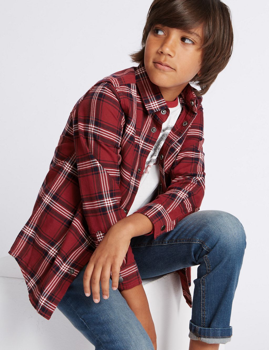 Pure Cotton Checked Shirt (3-14 Years) 3 of 5