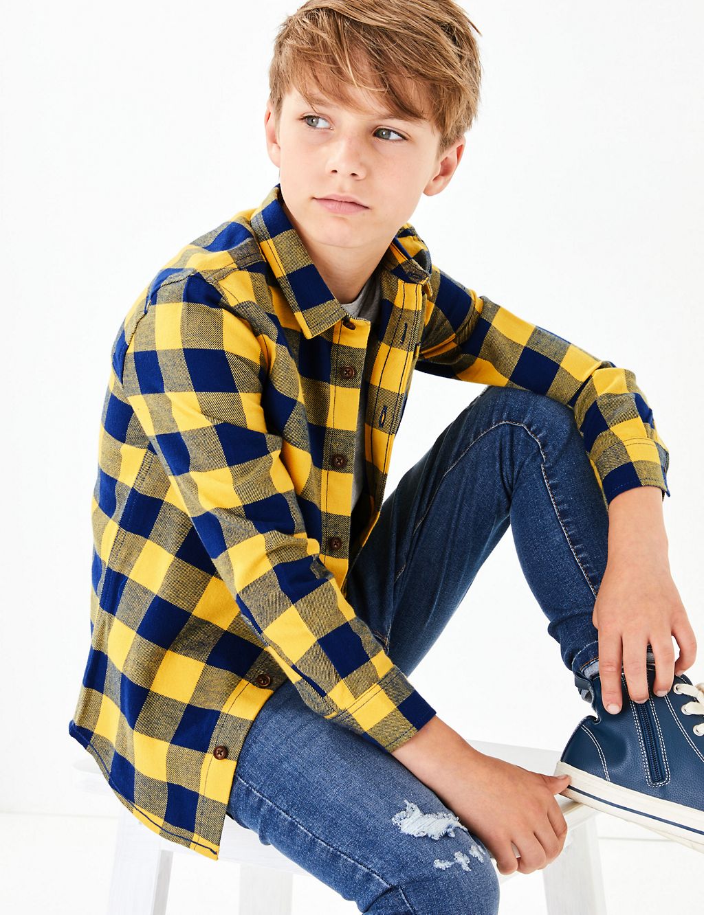 Pure Cotton Checked Shirt (3-16 Years) 3 of 4