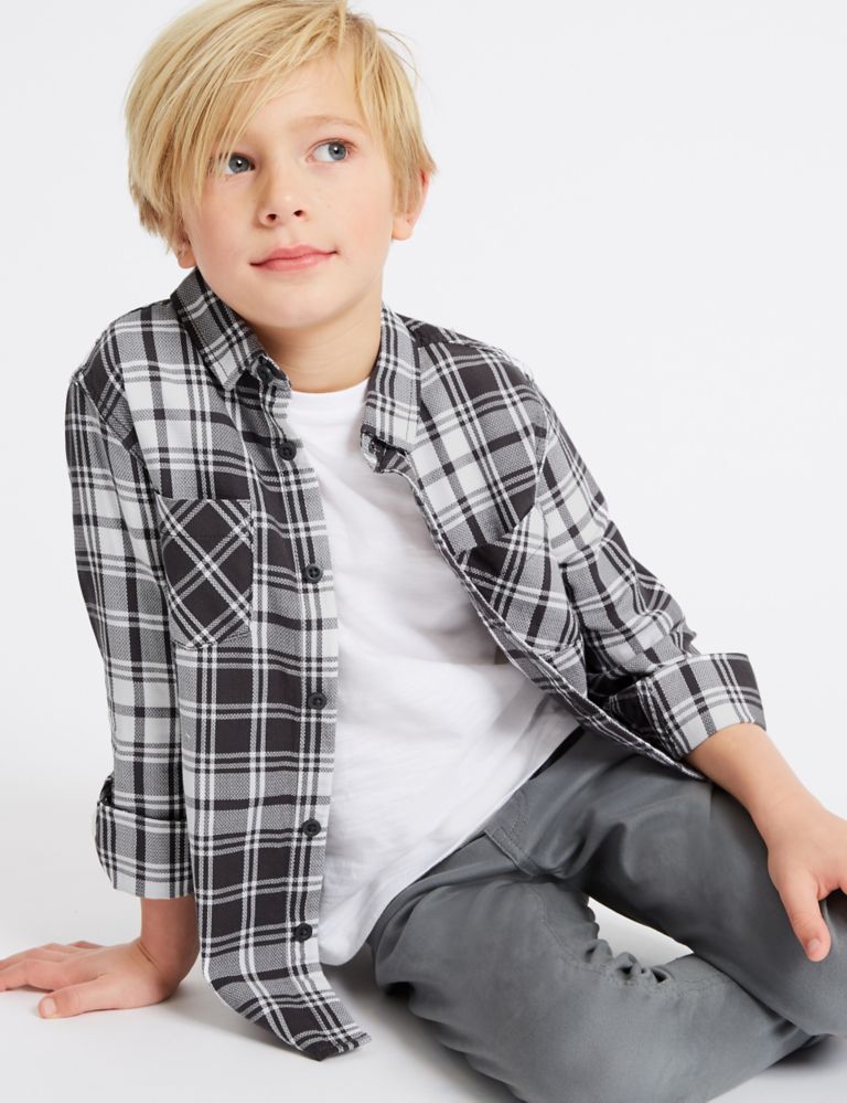Pure Cotton Checked Shirt (3-16 Years) 1 of 7