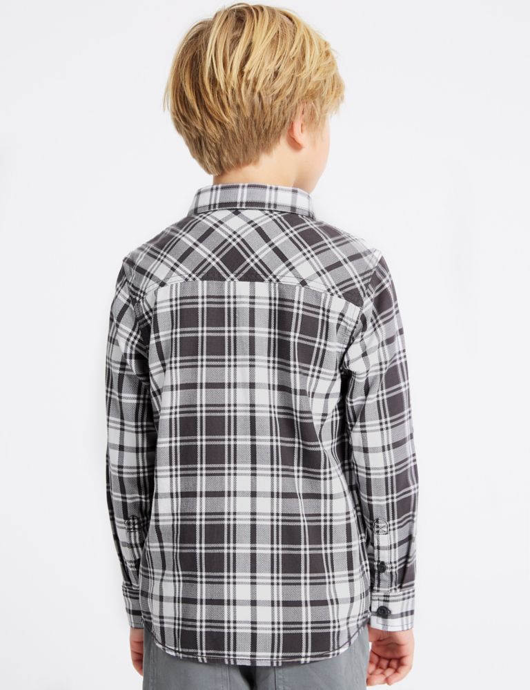 Pure Cotton Checked Shirt (3-16 Years) 3 of 7