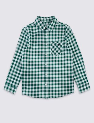 Pure Cotton Checked Shirt (3 Months - 7 Years) Image 2 of 4