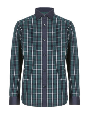 Pure Cotton Checked Shirt (5-14 Years) Image 2 of 4