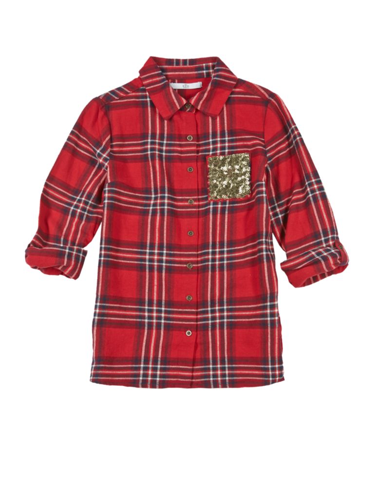 Pure Cotton Checked Shirt (5-14 Years) 2 of 3