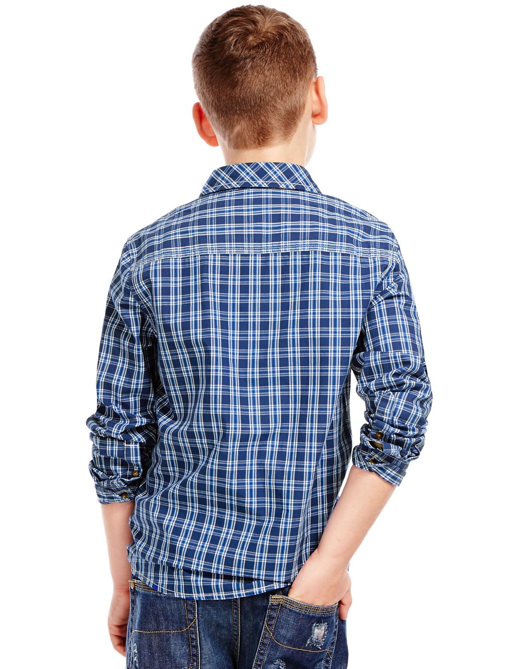 Pure Cotton Checked Shirt (5-14 Years) 2 of 3