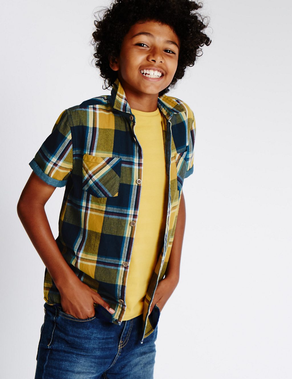 Pure Cotton Checked Shirt (5-14 Years) 3 of 6