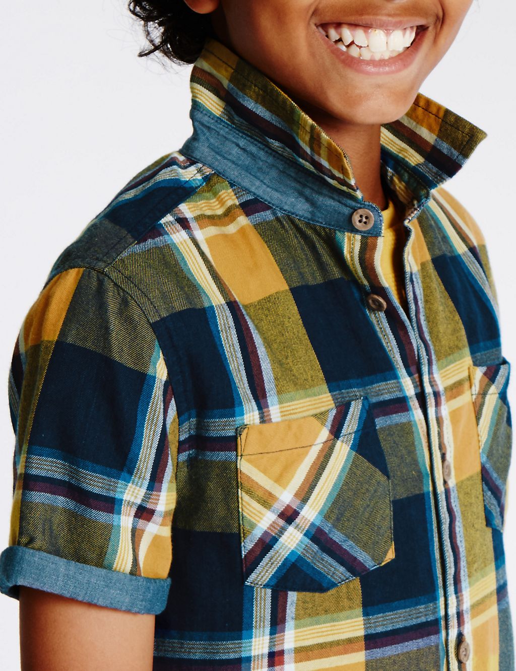 Pure Cotton Checked Shirt (5-14 Years) 4 of 6