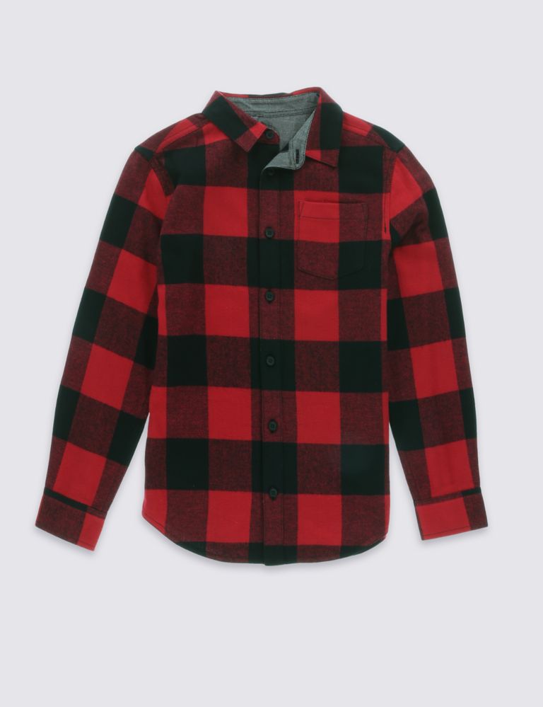 Pure Cotton Checked Shirt (5-14 Years) 2 of 5
