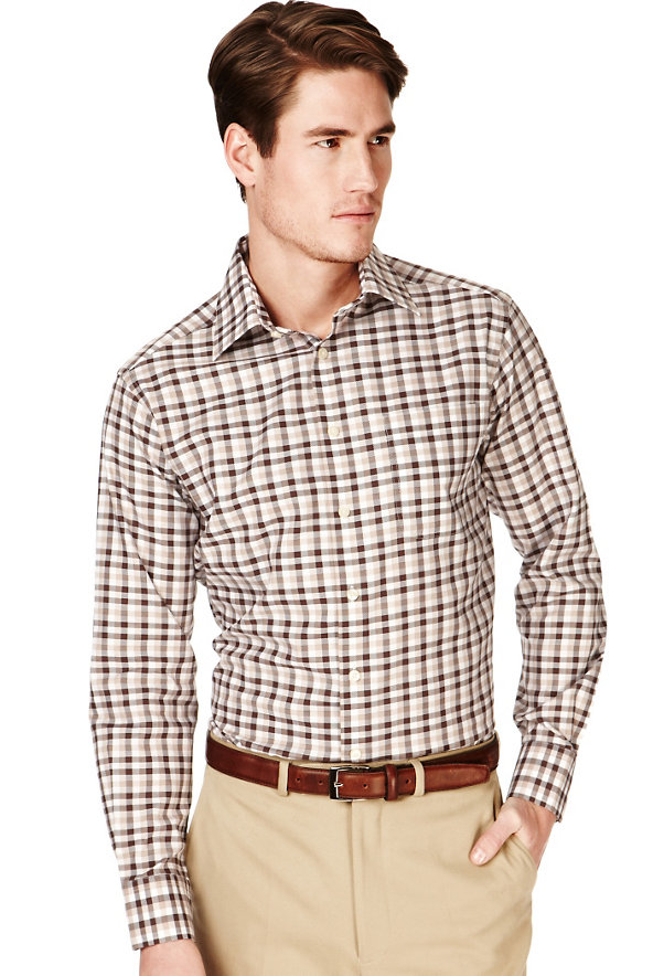 Pure Cotton Checked Shirt Image 1 of 1