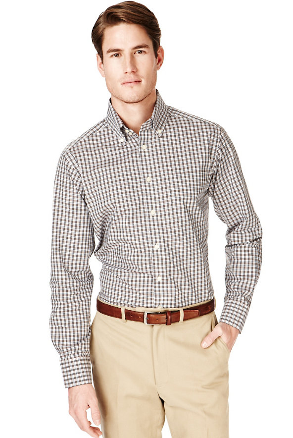 Pure Cotton Checked Shirt Image 1 of 1
