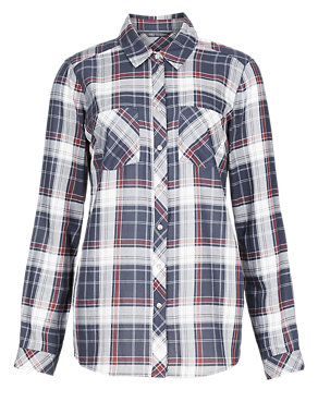 Pure Cotton Checked Shirt Image 2 of 5