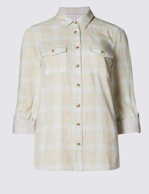 Pure Cotton Checked Shirt Image 2 of 3