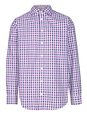 Pure Cotton Checked Shirt Image 2 of 3