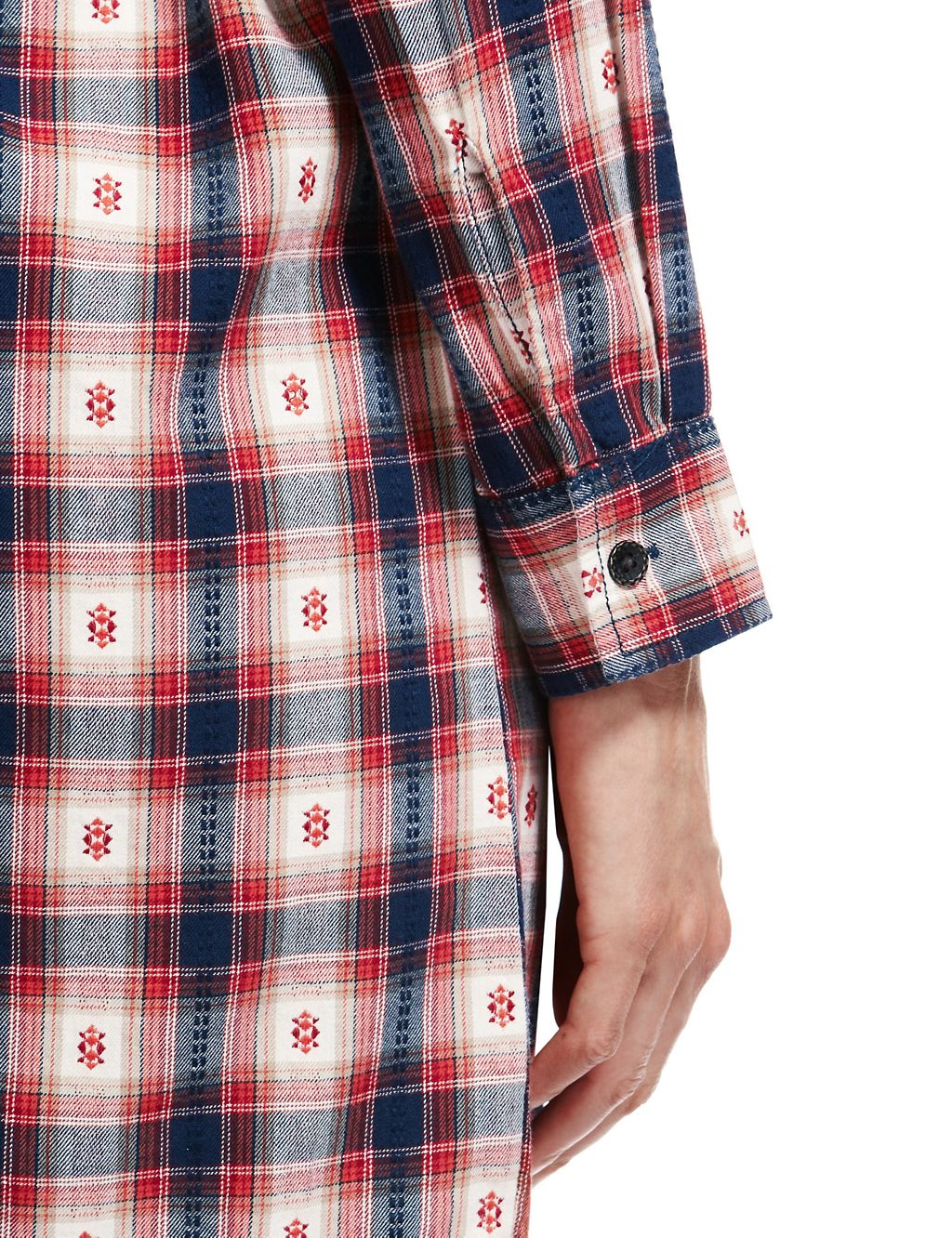 Pure Cotton Checked Shirt Dress 5 of 5