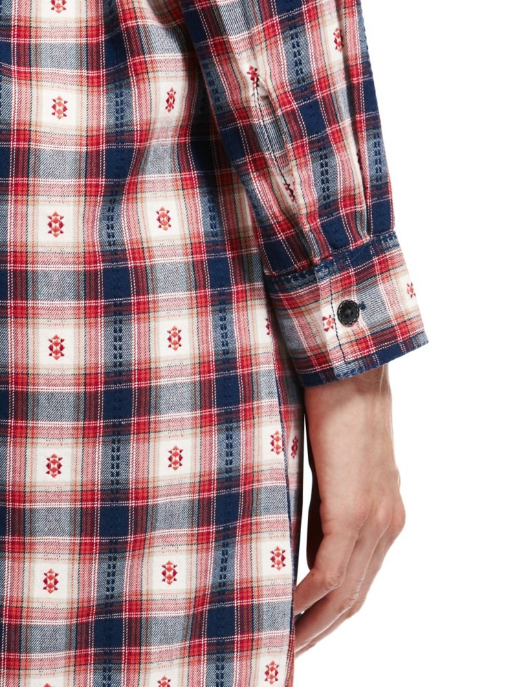 Pure Cotton Checked Shirt Dress 5 of 5