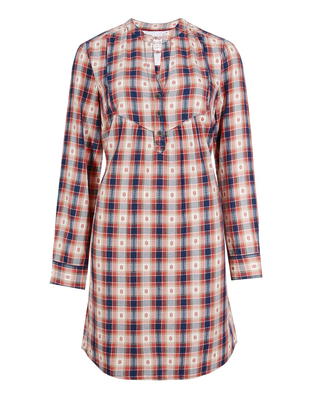 Pure Cotton Checked Shirt Dress 1 of 5