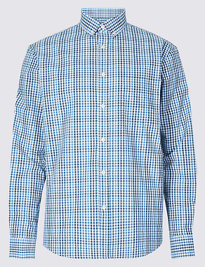 Pure Cotton Checked Shirt with Pocket Image 2 of 6