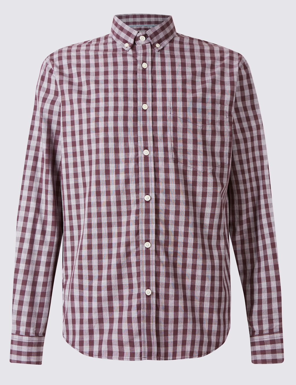 Pure Cotton Checked Shirt with Pocket 1 of 5