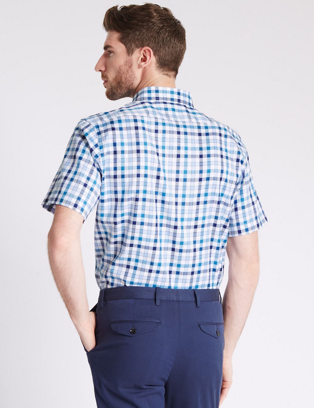 Pure Cotton Checked Shirt with Pocket 2 of 3