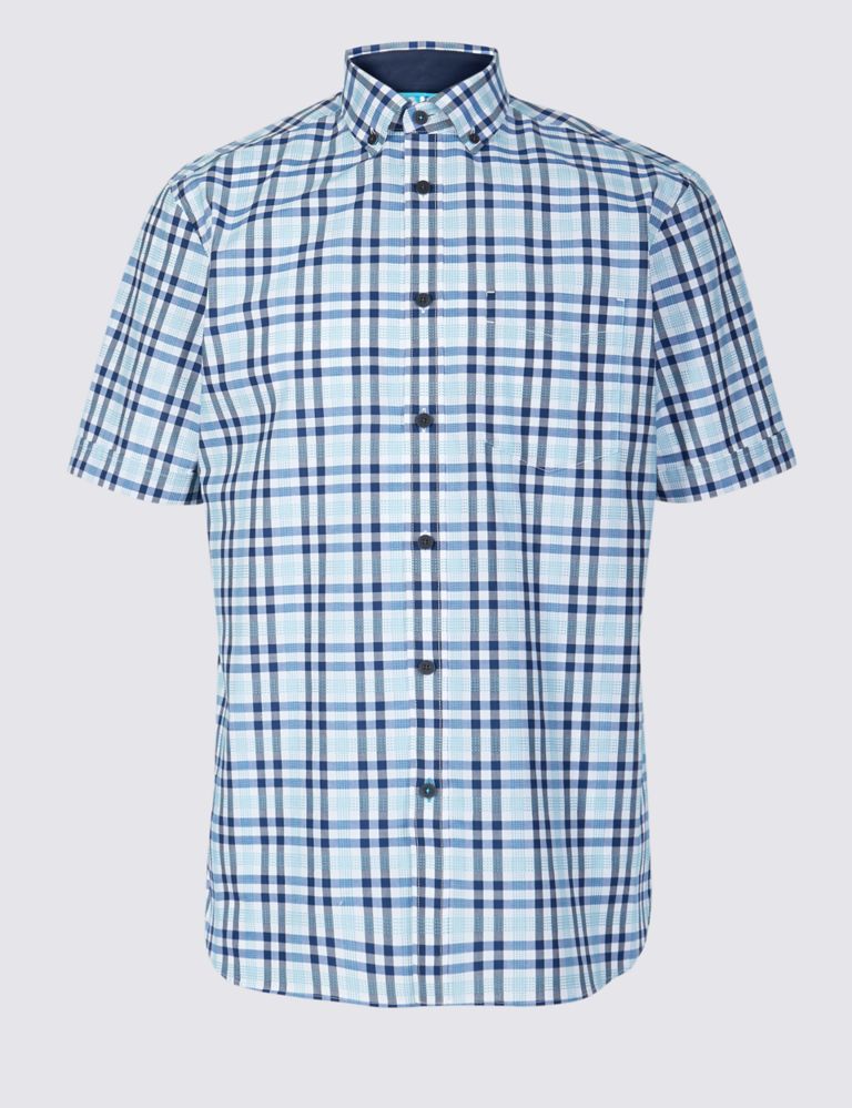Pure Cotton Checked Shirt with Pocket 2 of 6