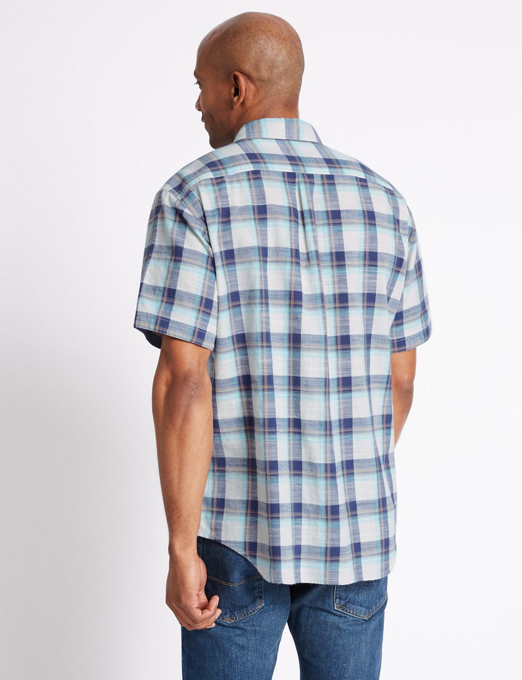 Pure Cotton Checked Shirt with Pockets 2 of 4