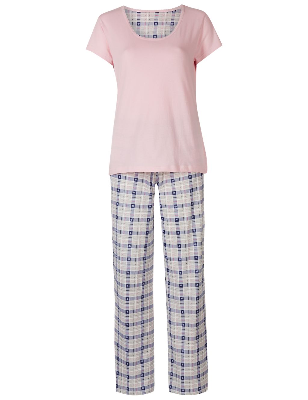 Pure Cotton Checked Short Sleeve Pyjama Set 4 of 7