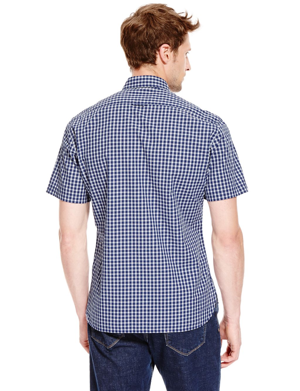Pure Cotton Checked Short Sleeve Shirt 2 of 3