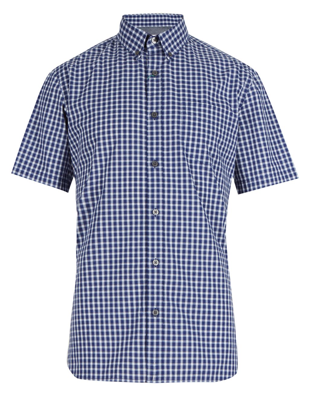Pure Cotton Checked Short Sleeve Shirt 1 of 3