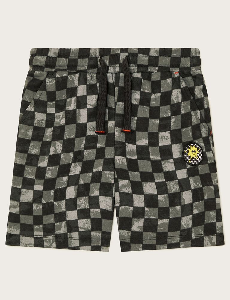 Pure Cotton Checked Shorts (3-13 Yrs) 1 of 3