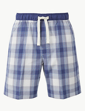 Pure Cotton Checked Shorts Image 2 of 4